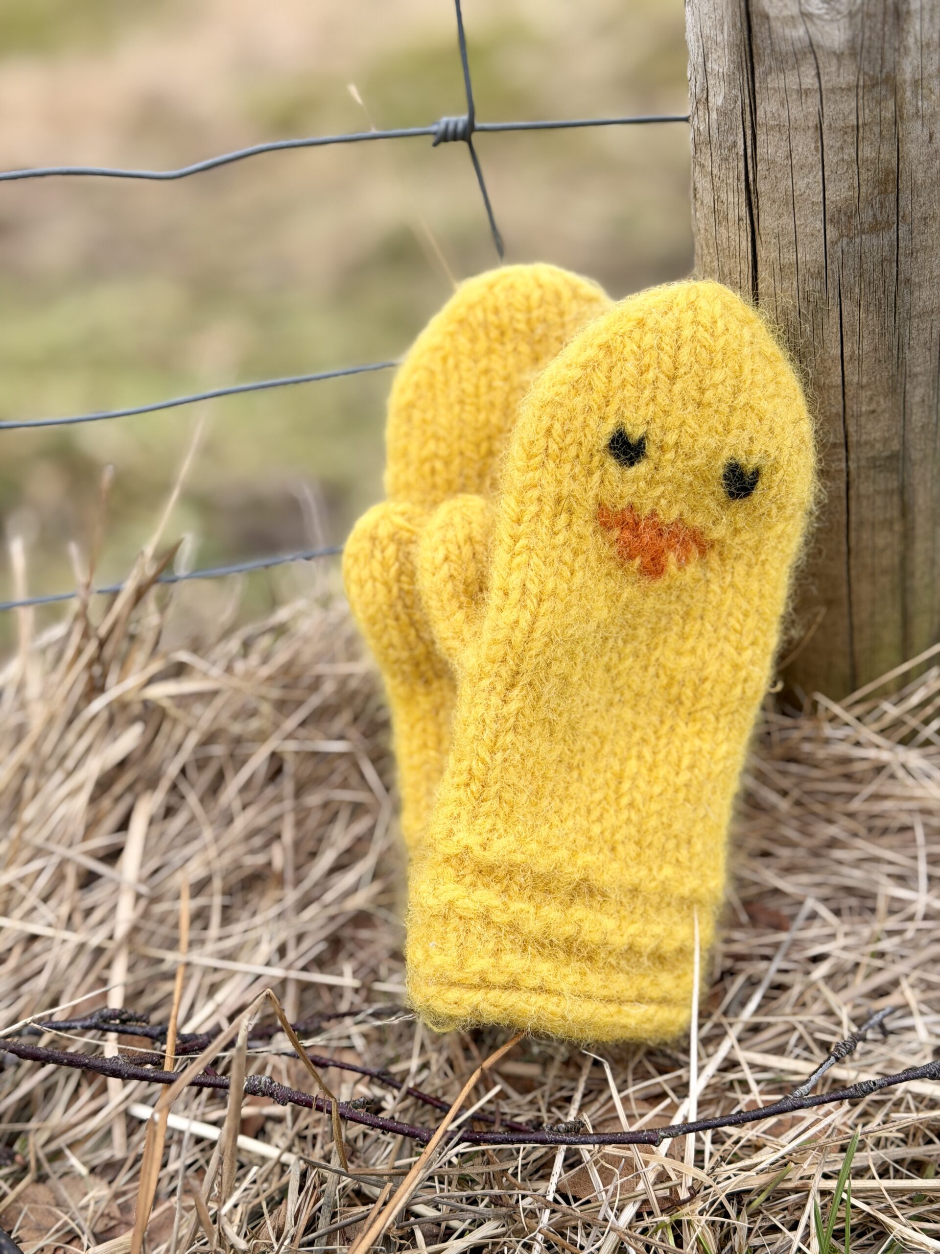 Påskekyllingvotter str 3-5 år