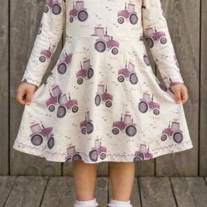 Jerseykjole med sving str. 104