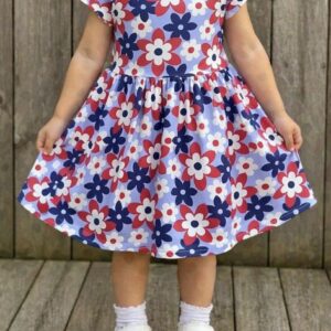 Kjole med sløyfe på ryggen, str. 98