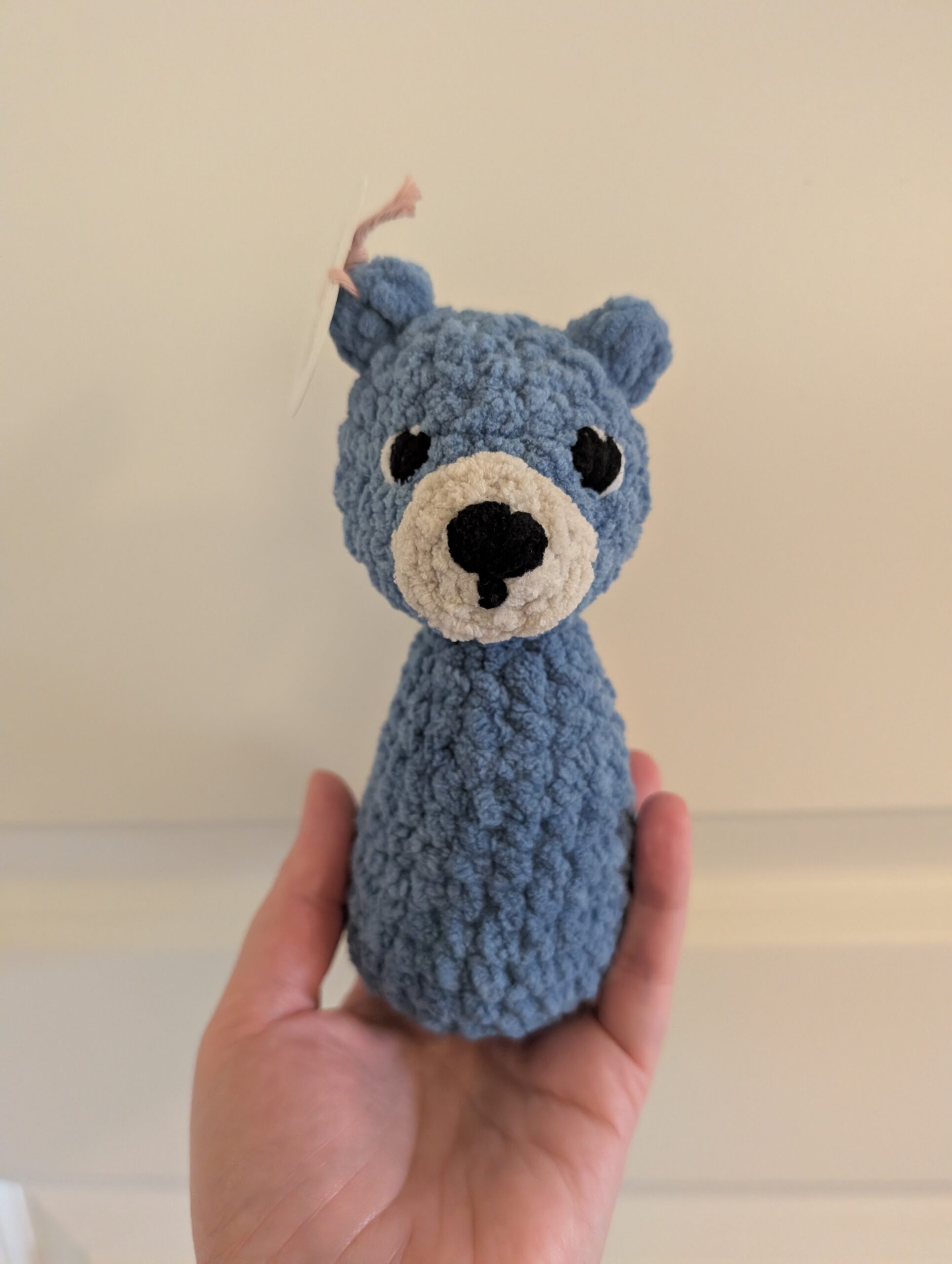 Babyrangle blå bjørn